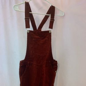 Burnt Orange Corduroy Overalls